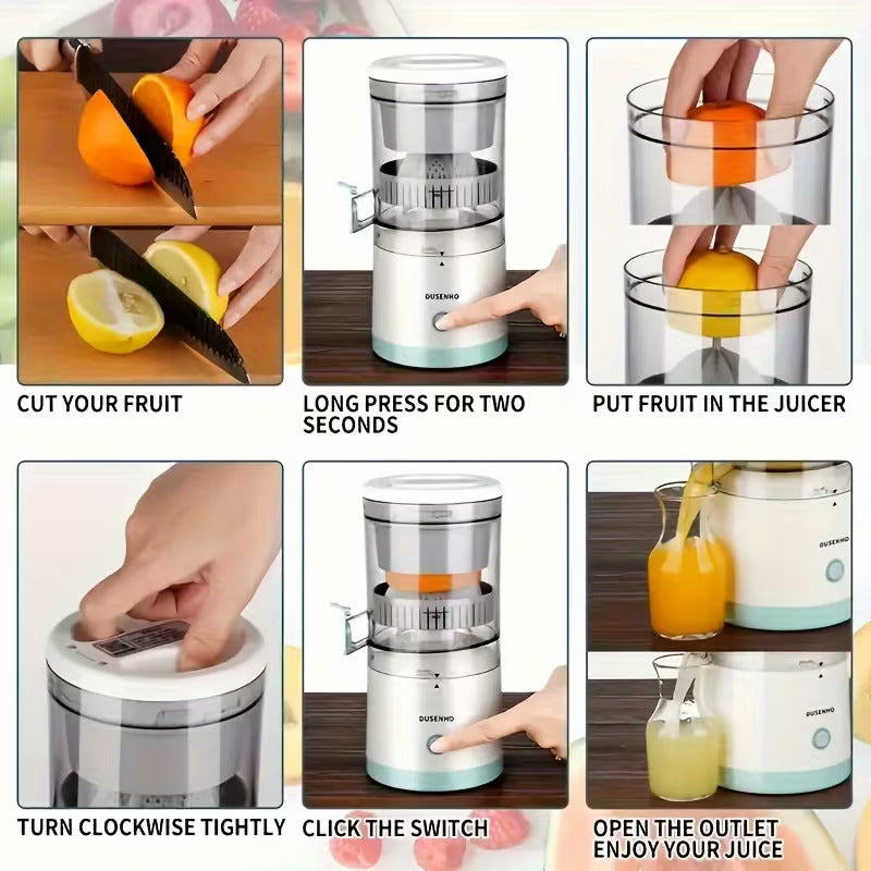 Electric Citrus Juicer with Easy-Clean Design, Compact Fruit Squeezer with Direct Serve Spout, Manual Hand Press Juicing Machine for Orange, Lemon, Fresh Juice