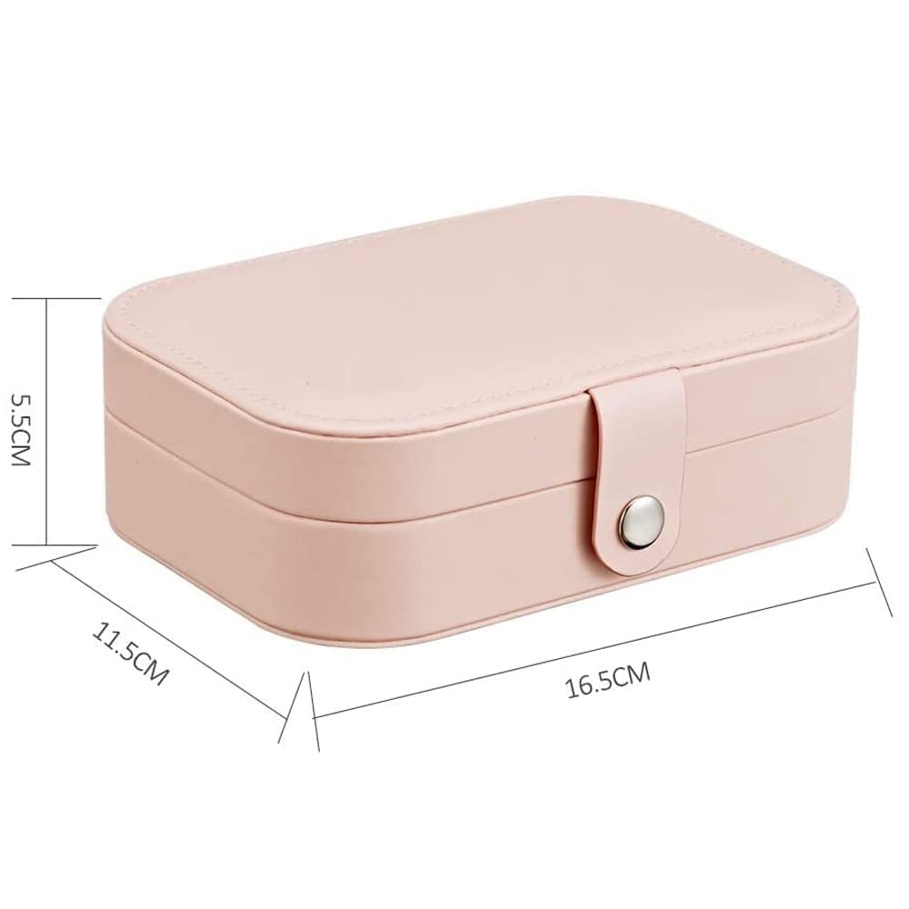 Jewellery Organiser PU Leather Zipper Portable Storage Box Case