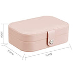 Jewellery Organiser PU Leather Zipper Portable Storage Box Case