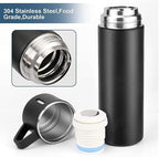 Pack of 1 Vacuum Flask Set with 2 Cups, Double Wall Stainless Steel Thermo 500ml Vacuum Insulated Bottle