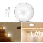 Motion Sensor Light for Home (Pack of 2) with USB Charging Wireless Self Adhesive LED Body Induction Lamp Sensor Light for Wardrobe Lights with Sensor Night Light for Cupboard Stairs (White)