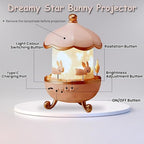 Night Light Rabbit Sky Projector for Kids360° Rotating Lamp with 6 Films, 5 Colors and Rechargeable Battery.(Night Light Projector)