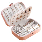 Jewellery Organiser PU Leather Zipper Portable Storage Box Case
