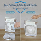 Portable Mini Air Cooler Fan for Room | Cooling Fan with 7-Color LED Light, 3 Speeds, 3 Spray Modes & 1/2/3H Timer | Compact AC Cooler Fan for Home, and multi use