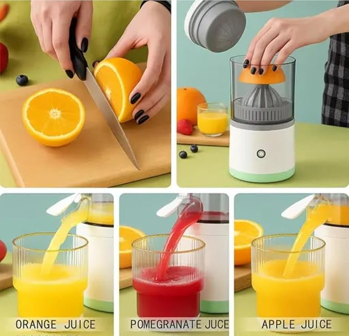 Electric Citrus Juicer with Easy-Clean Design, Compact Fruit Squeezer with Direct Serve Spout, Manual Hand Press Juicing Machine for Orange, Lemon, Fresh Juice