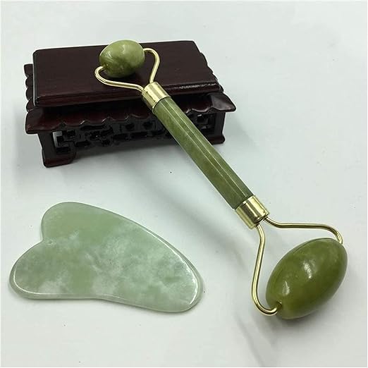 Facial Massager Jade Roller, Stone for Face Neck Healing Skin Wrinkles & Serum Application