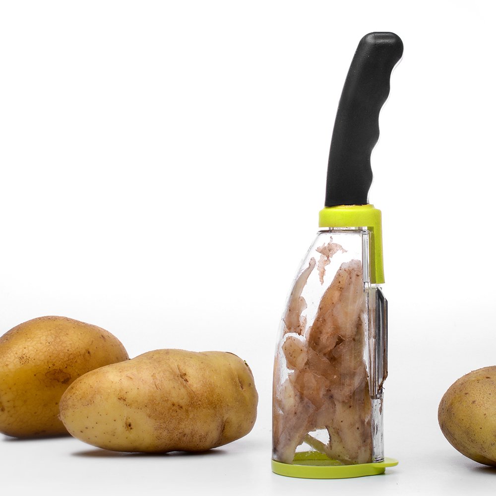 Multifunctional Storage Peeler with Container - Plastic Vegetable And Fruit Peeler, Food Contactless, Kitchen Peeling Tool with Storage Case