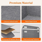 26L Large Capacity Rectangular Wardrobe Foldable Stackable Container Organizer Metal Frame Basket Set With Zipper & Lid