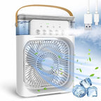 Portable Mini Air Cooler Fan for Room | Cooling Fan with 7-Color LED Light, 3 Speeds, 3 Spray Modes & 1/2/3H Timer | Compact AC Cooler Fan for Home, and multi use