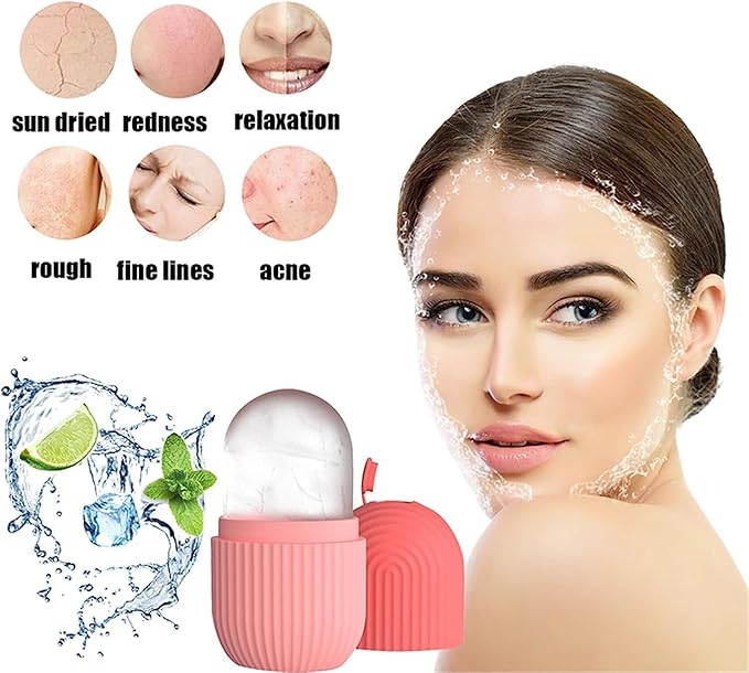 Face Ice Roller for Men & Women – Reusable & Unbreakable Face Massager for Glowing Skin, Puffy Eyes & Relaxation