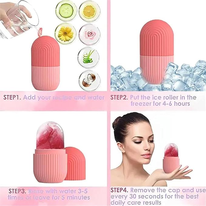 Face Ice Roller for Men & Women – Reusable & Unbreakable Face Massager for Glowing Skin, Puffy Eyes & Relaxation