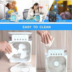 Portable Mini Air Cooler Fan for Room | Cooling Fan with 7-Color LED Light, 3 Speeds, 3 Spray Modes & 1/2/3H Timer | Compact AC Cooler Fan for Home, and multi use