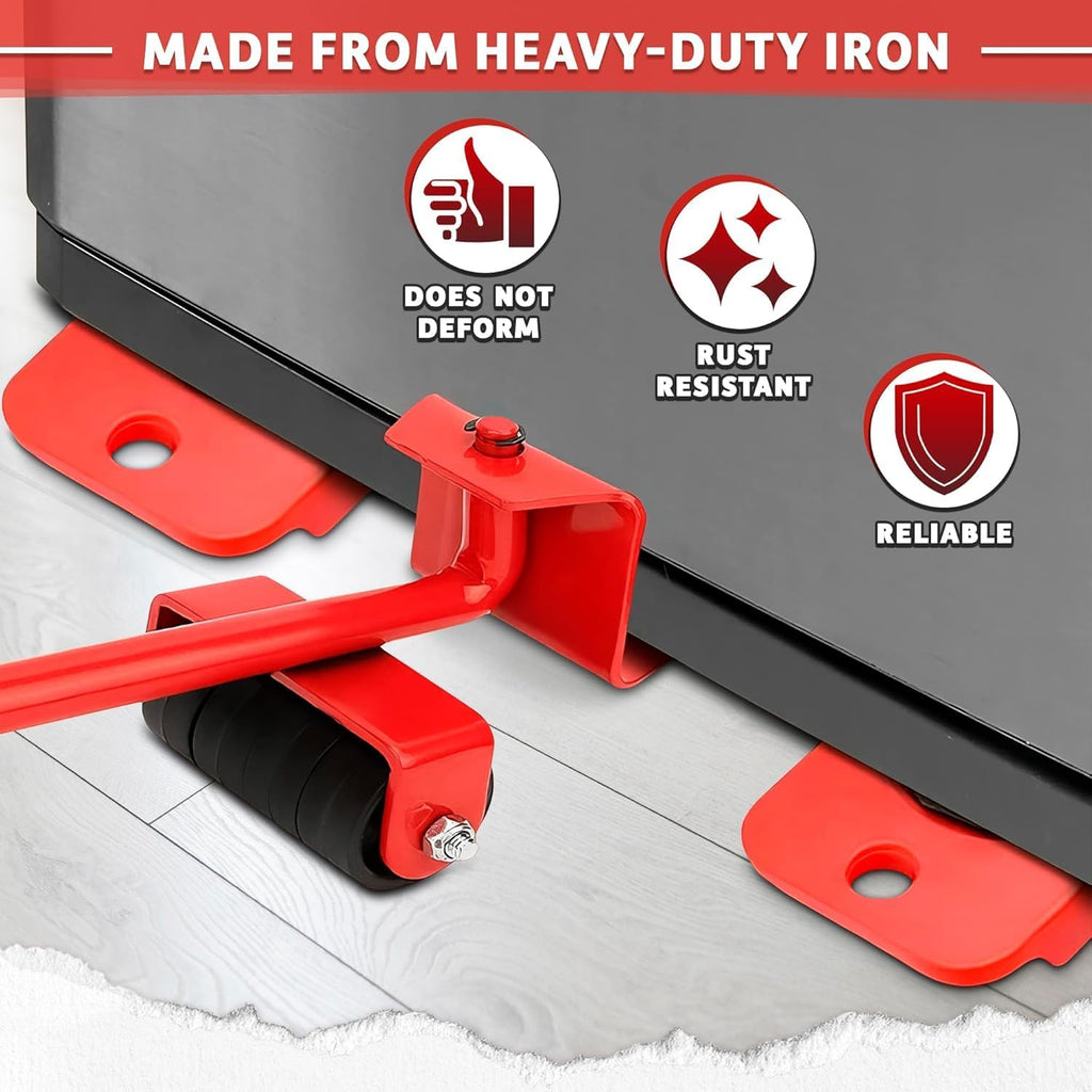Furniture Lifter and Mover Tool Set, Wheels for Heavy Furniture, Heavy Appliances Mover for Home, Fridge Slider Wheel, 360° Rotational