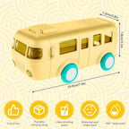 Bus Shape Water Bottle For Kids With Strap Leak-Proof Cartoon Water Bottle With Wheels (3 Color), 500 ML