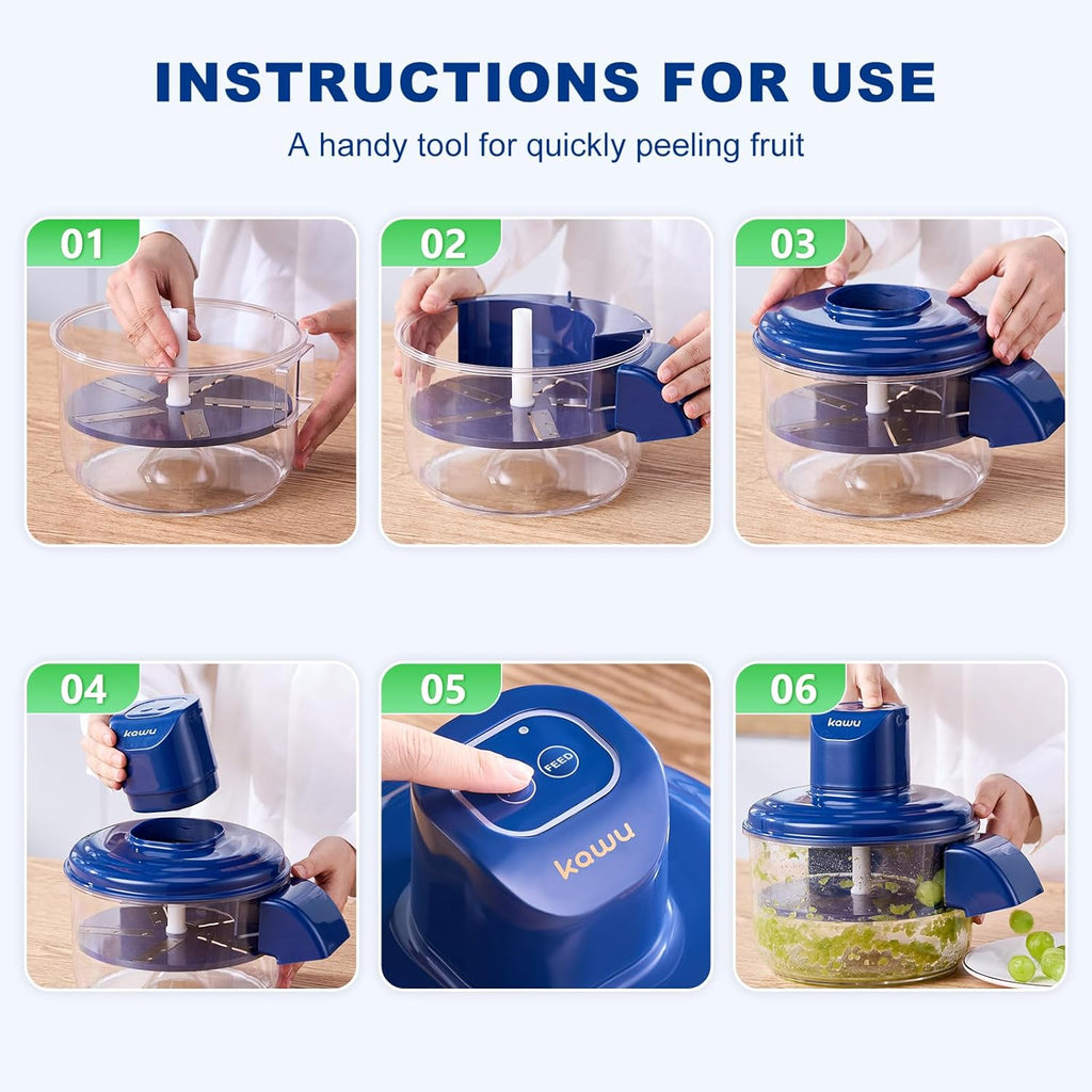 Electric Grape Peeler & fruit Slicer | Compact Design for Kitchen and Commercial Use, USB Charging, Lithium Battery, ABS Material, Food Preparation Tool, Kitchen Gadget, Durable Kitchenware, Grape Peeler, Vegetable Chopper and Slicer,