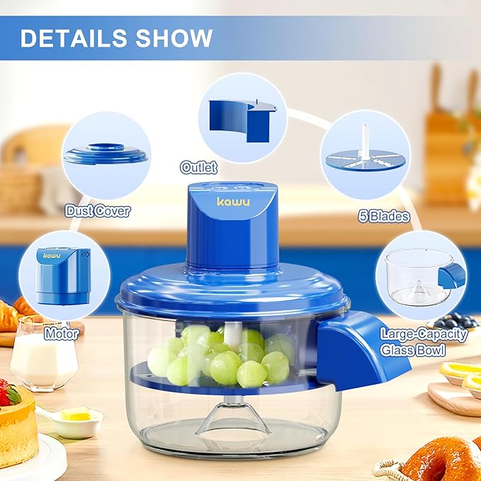 Electric Grape Peeler & fruit Slicer | Compact Design for Kitchen and Commercial Use, USB Charging, Lithium Battery, ABS Material, Food Preparation Tool, Kitchen Gadget, Durable Kitchenware, Grape Peeler, Vegetable Chopper and Slicer,