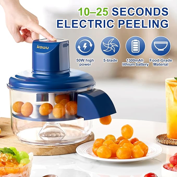 Electric Grape Peeler & fruit Slicer | Compact Design for Kitchen and Commercial Use, USB Charging, Lithium Battery, ABS Material, Food Preparation Tool, Kitchen Gadget, Durable Kitchenware, Grape Peeler, Vegetable Chopper and Slicer,