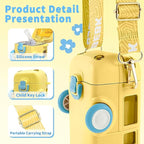 Bus Shape Water Bottle For Kids With Strap Leak-Proof Cartoon Water Bottle With Wheels (3 Color), 500 ML