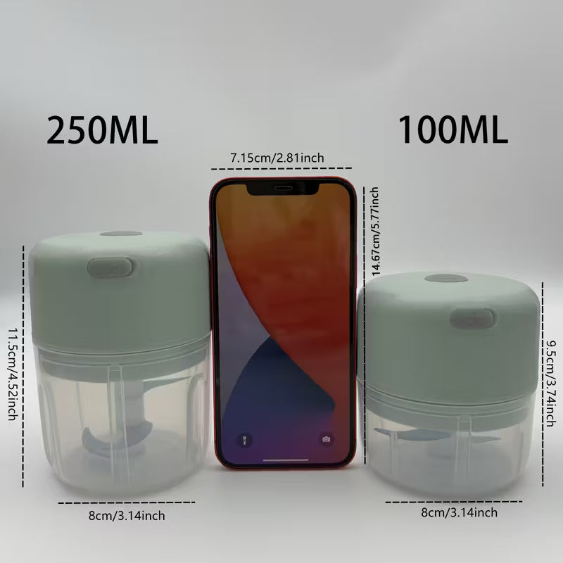 Cordless Mini Electric Chopper and Food Processor, Mini Electric Garlic Mincer with Rechargeable Battery, USB Charging Grinder - Compact Portable Design, Cordless Food Processor, Perfect for Garlic, Ginger, Onion