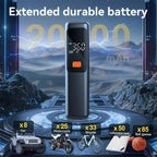 Electric Air Pump, Air Compressor 150 PSI Tire Inflator | Digital LCD Display, USB Fast Charging, Auto Shutoff Safety Protection, LED Light indicator, Compact Design, Rechargeable Lithium Battery, Ideal for Cars, Bicycles, Motorcycles