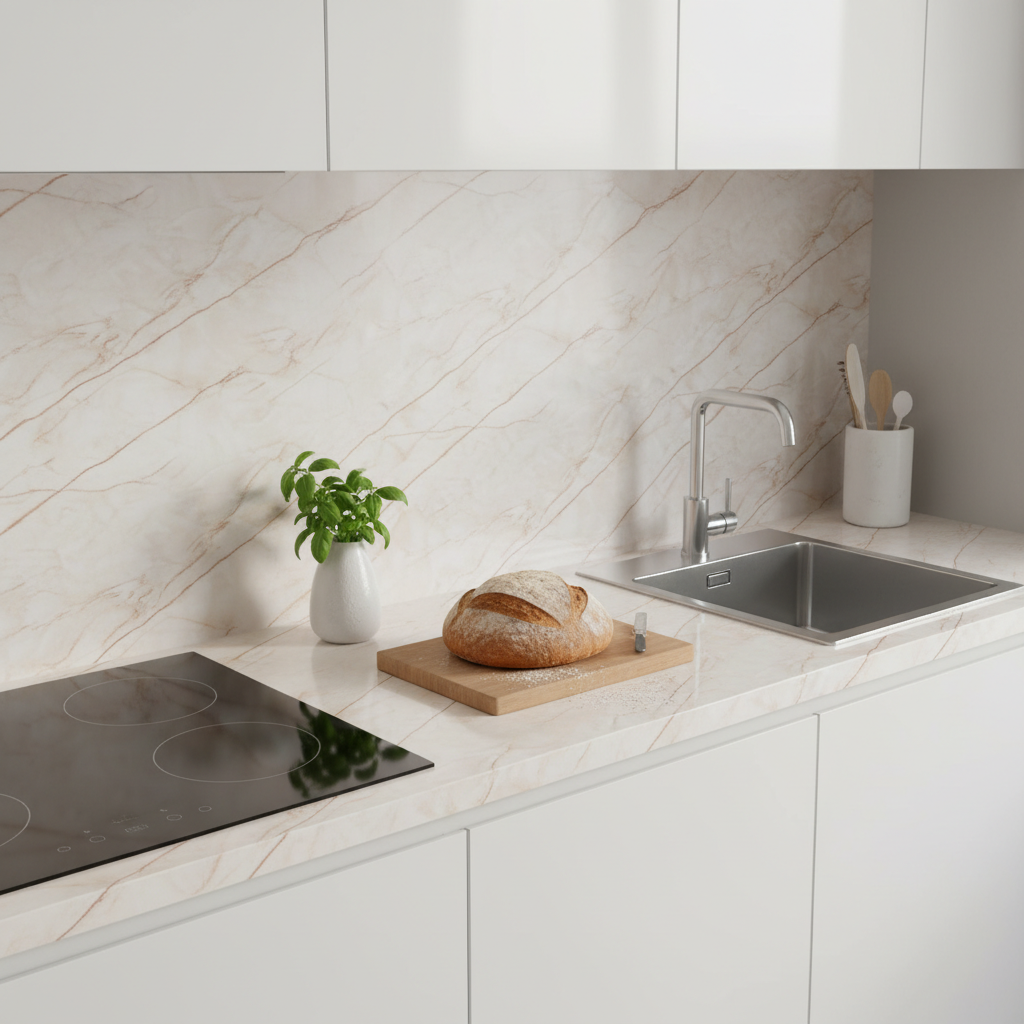 Wallpaper for Kitchen, Table, Ply, Wooden | Marble Contact Paper – Self Adhesive, Waterproof, Easy to Clean ( 2Ft * 6 Ft ) Sticker wallpaper