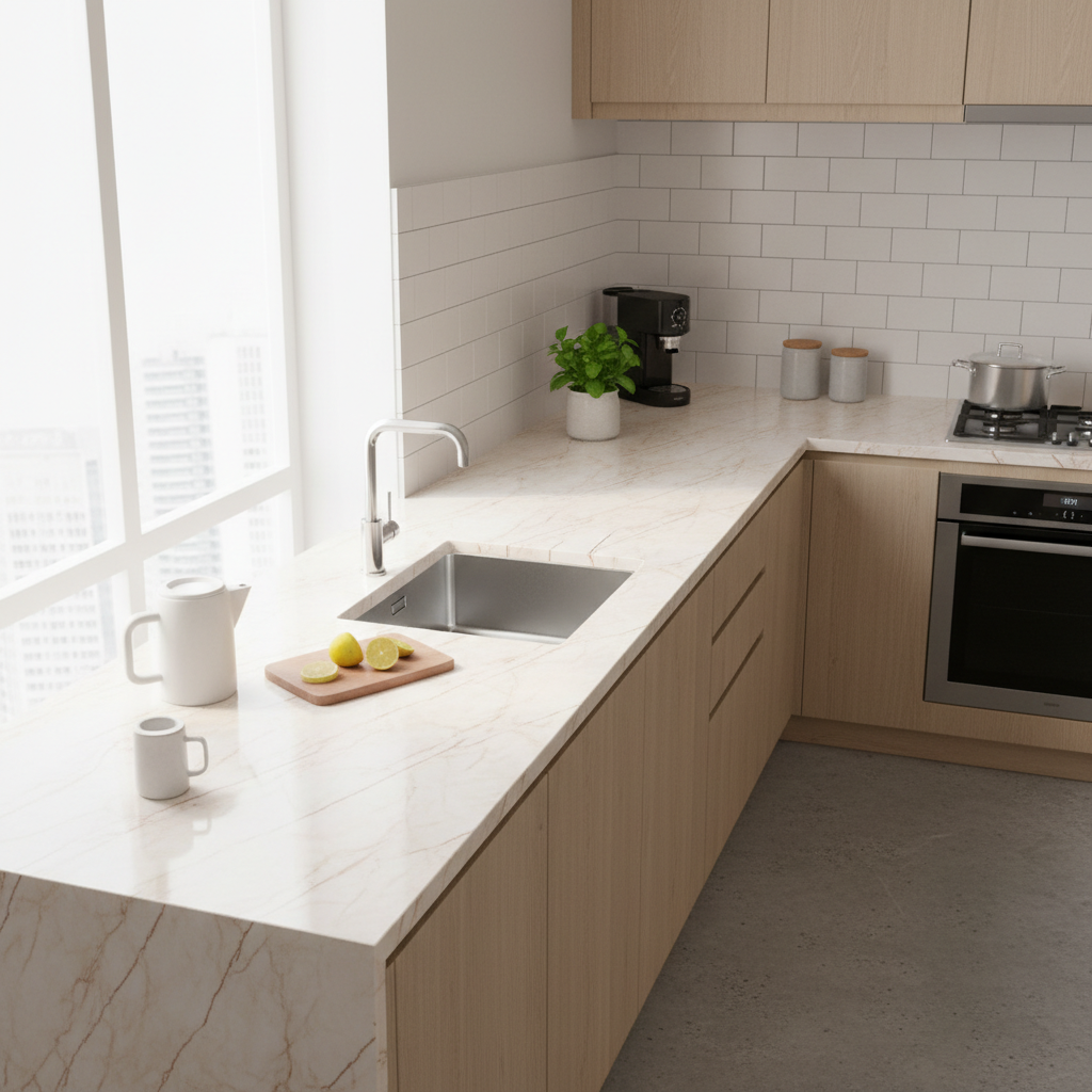 Wallpaper for Kitchen, Table, Ply, Wooden | Marble Contact Paper – Self Adhesive, Waterproof, Easy to Clean ( 2Ft * 6 Ft ) Sticker wallpaper