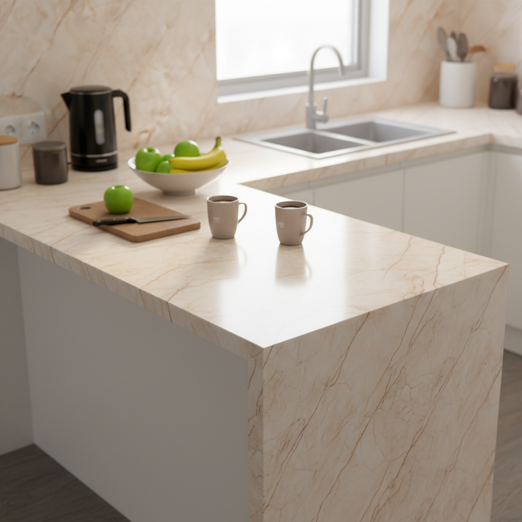 Wallpaper for Kitchen, Table, Ply, Wooden | Marble Contact Paper – Self Adhesive, Waterproof, Easy to Clean ( 2Ft * 6 Ft ) Sticker wallpaper