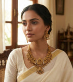 Choker Necklace Set for Women – Gold Plated South Indian Bridal Jewellery with Kundan Work & Jhumka Earrings