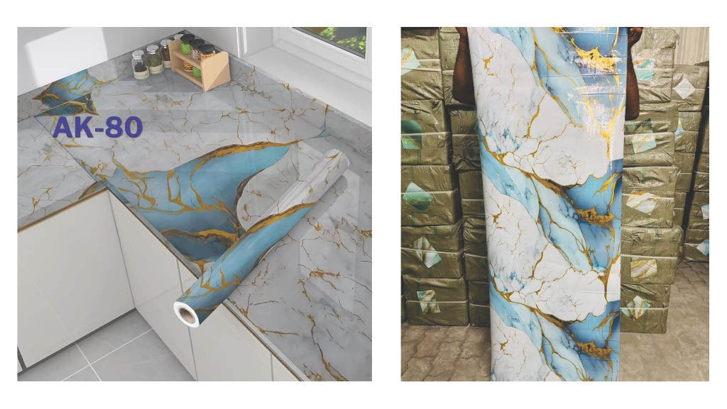 Wallpaper for Kitchen, Table, Ply, Wooden | Marble Contact Paper – Self Adhesive, Waterproof, Easy to Clean ( 2Ft * 6 Ft ) Sticker wallpaper