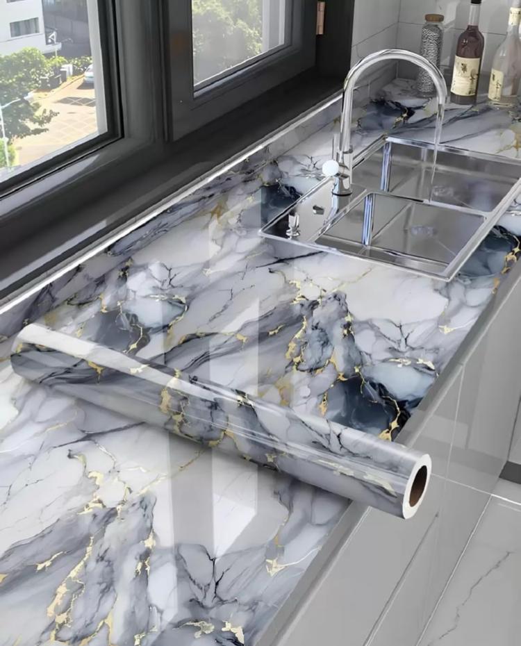 Wallpaper for Kitchen, Table, Ply, Wooden | Marble Contact Paper – Self Adhesive, Waterproof, Easy to Clean ( 2Ft * 6 Ft ) Sticker wallpaper