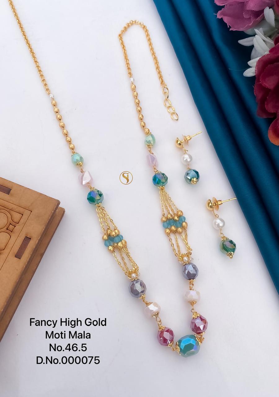 Fancy High Gold Moti Mala Set | Perfect for Ethnic & Indo-Western Outfits | Handcrafted Chain Detailing