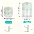 Cordless Mini Electric Chopper and Food Processor, Mini Electric Garlic Mincer with Rechargeable Battery, USB Charging Grinder - Compact Portable Design, Cordless Food Processor, Perfect for Garlic, Ginger, Onion