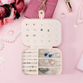 Jewellery Organiser PU Leather Zipper Portable Storage Box Case