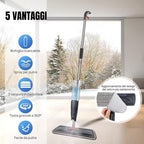pray Mop for Cleaning Floors - Microfibre Floor Mops Wet Dry Flat Mop with 700ML Refillable Bottle & Washable Pads Replacement, Dust Kitchen Mop for Wooden Laminate Tile Marble Hard Floors