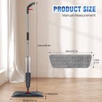 pray Mop for Cleaning Floors - Microfibre Floor Mops Wet Dry Flat Mop with 700ML Refillable Bottle & Washable Pads Replacement, Dust Kitchen Mop for Wooden Laminate Tile Marble Hard Floors